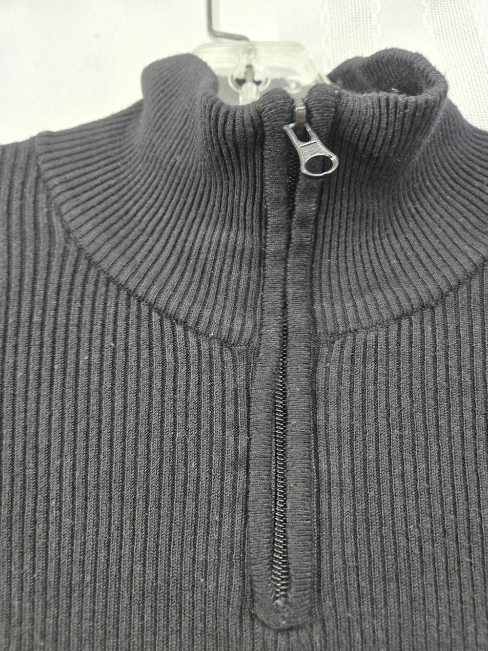 CULTURE  Men's Black & White Striped Half-Zip Sweater SIZR XL